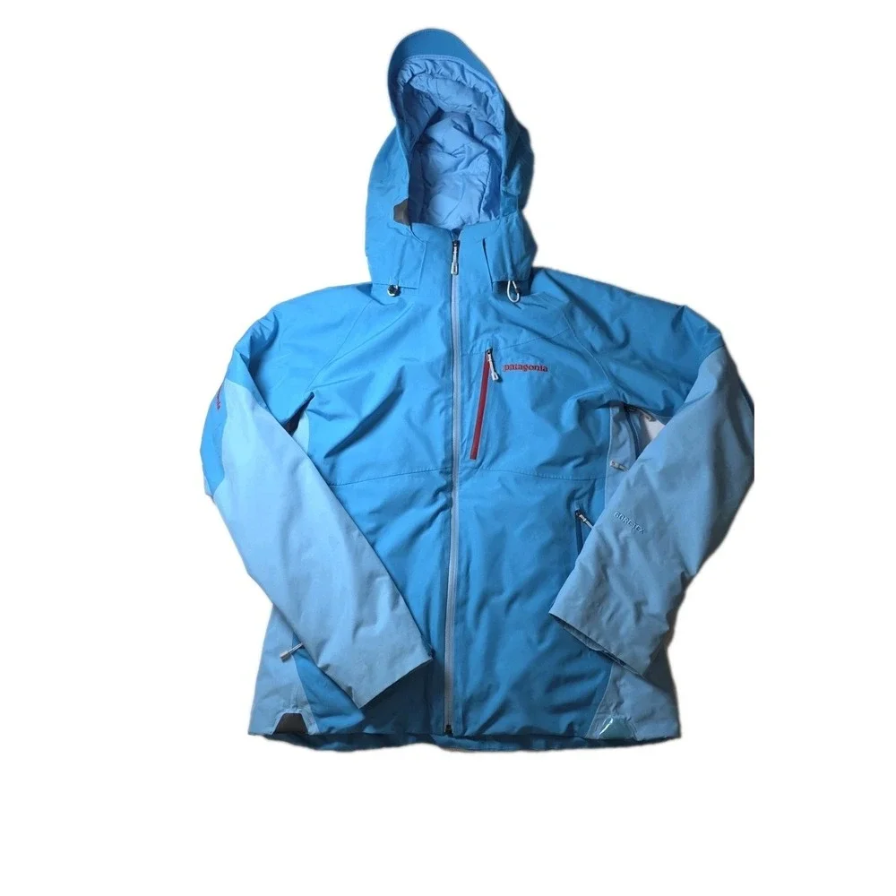 Patagonia Powder Bowl Jacket Womens Med Goretex Recco Ski Snow Blue 2‎ Layer